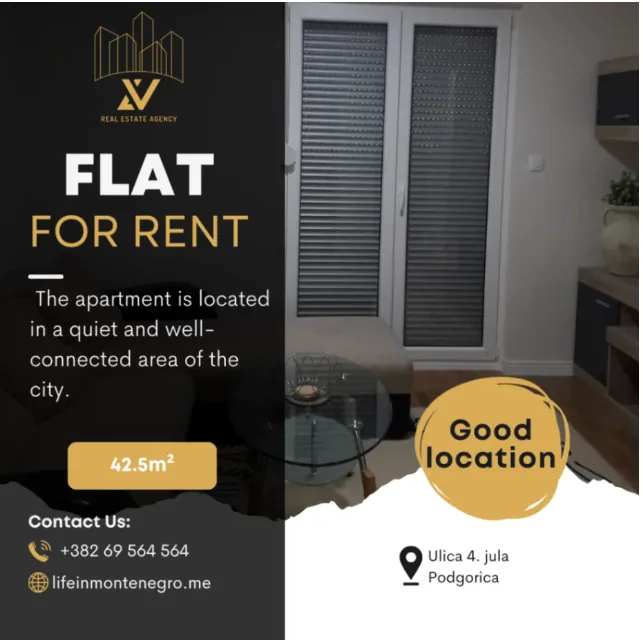 One-bedroom apartment for rent