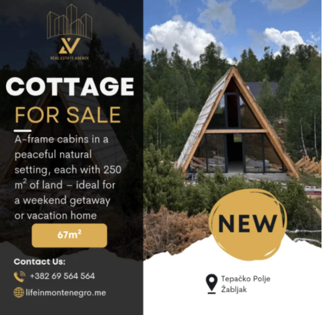 Na prodaju dvije moderne A-frame drvene vikendice
