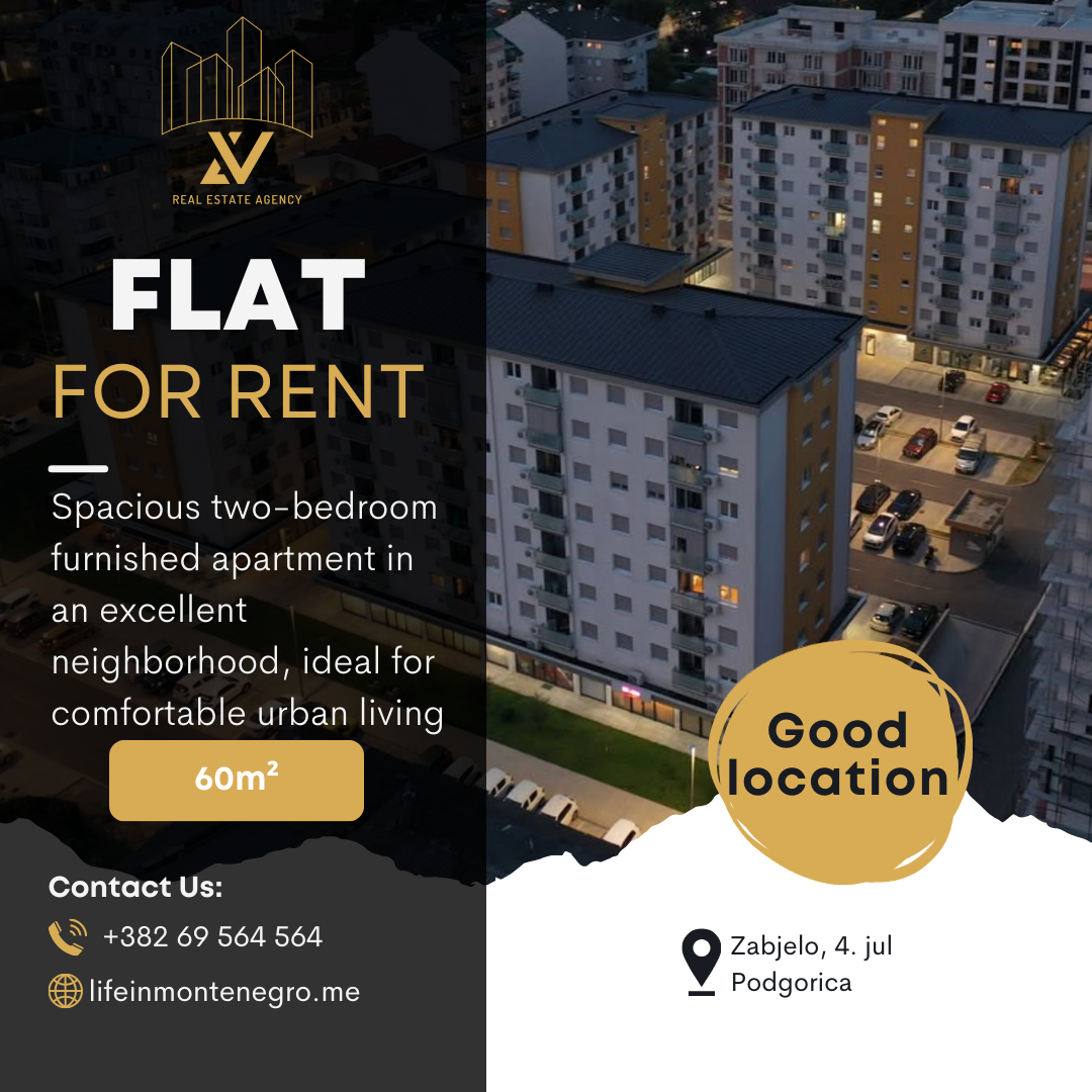 Two-bedroom apartment, Zabjelo, Podgorica