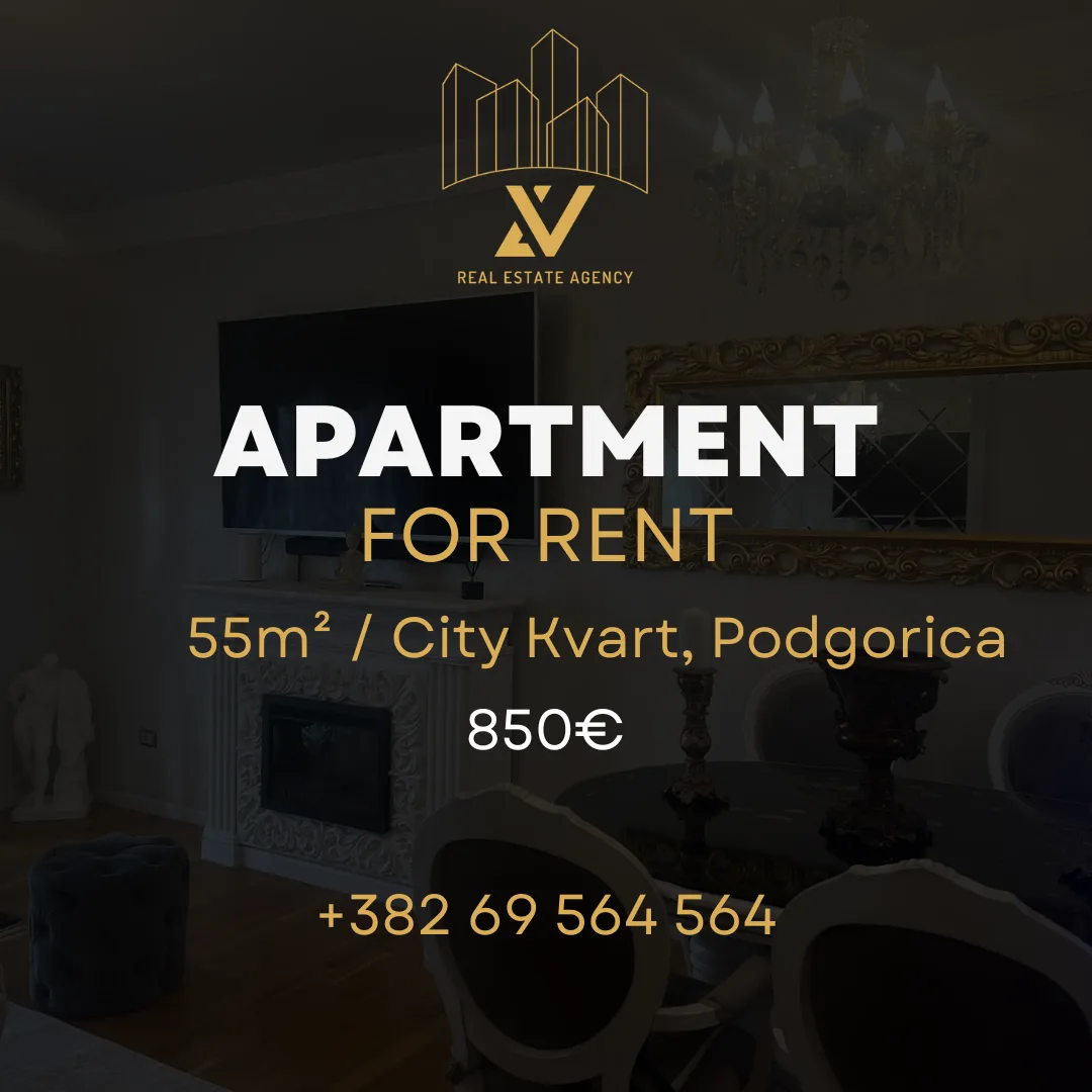 Luksuzan jednosoban stan za izdavanje – City Kvart, Podgorica (55 m²)