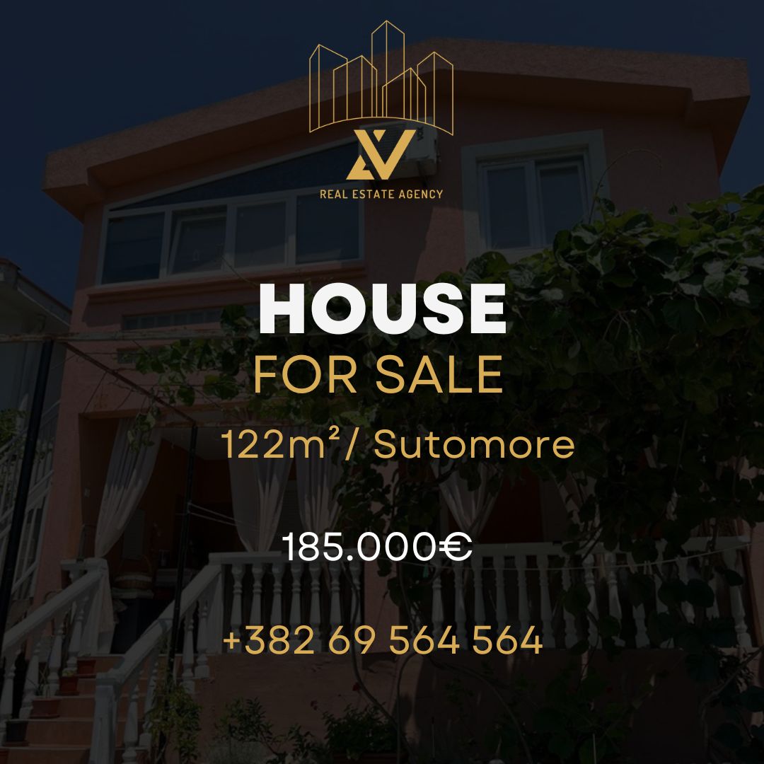 Kuća sa dva stana na prodaju – Sutomore (122 m² + terasa)