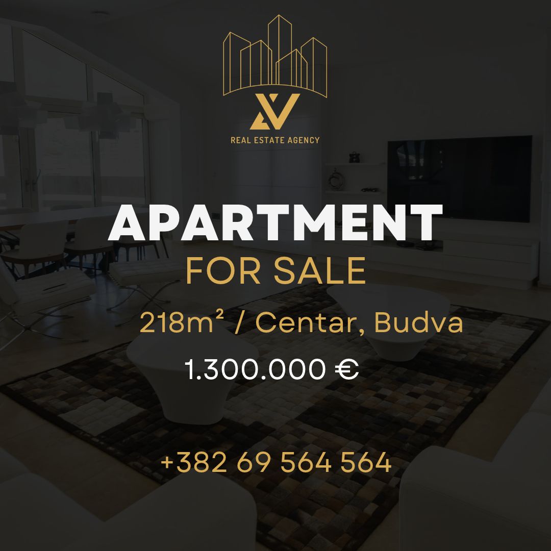 Luksuzan trosoban stan na prodaju – Centar Budve (218 m²)