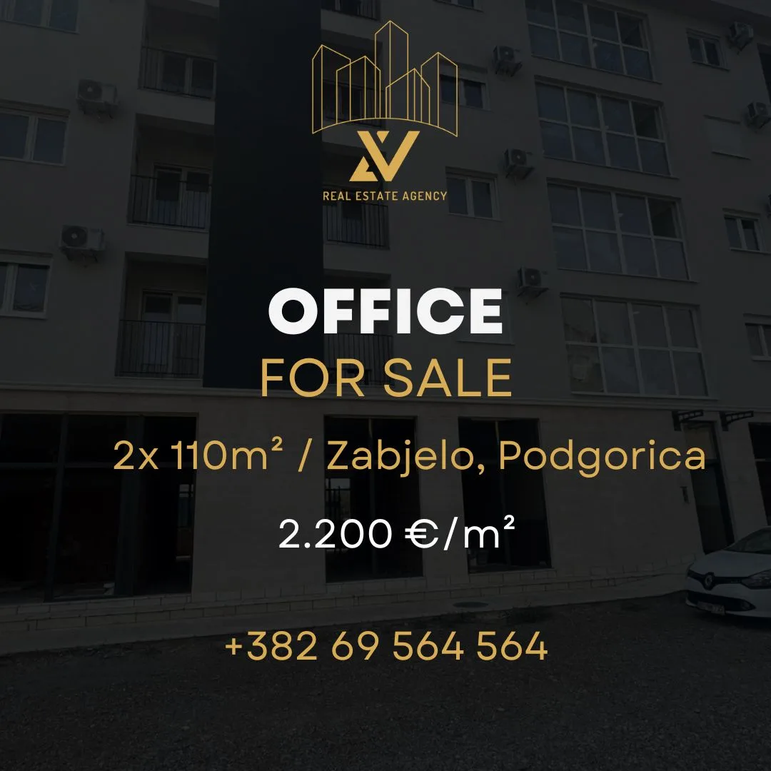 Poslovni prostori na prodaju – Zabjelo, Podgorica (110 m² i 220 m²)